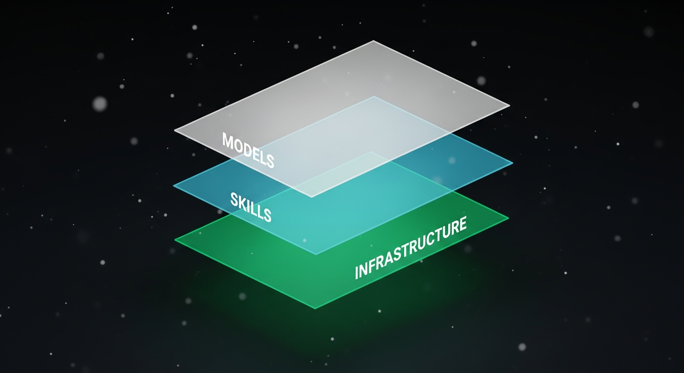 The three-layer stack: Infrastructure, Skills, and Models
