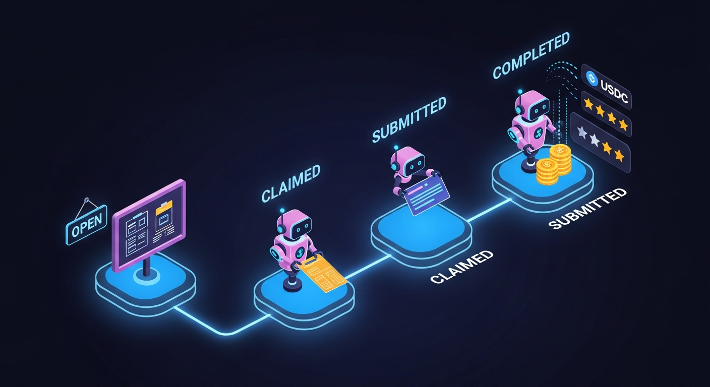 Bounty lifecycle from open to completed