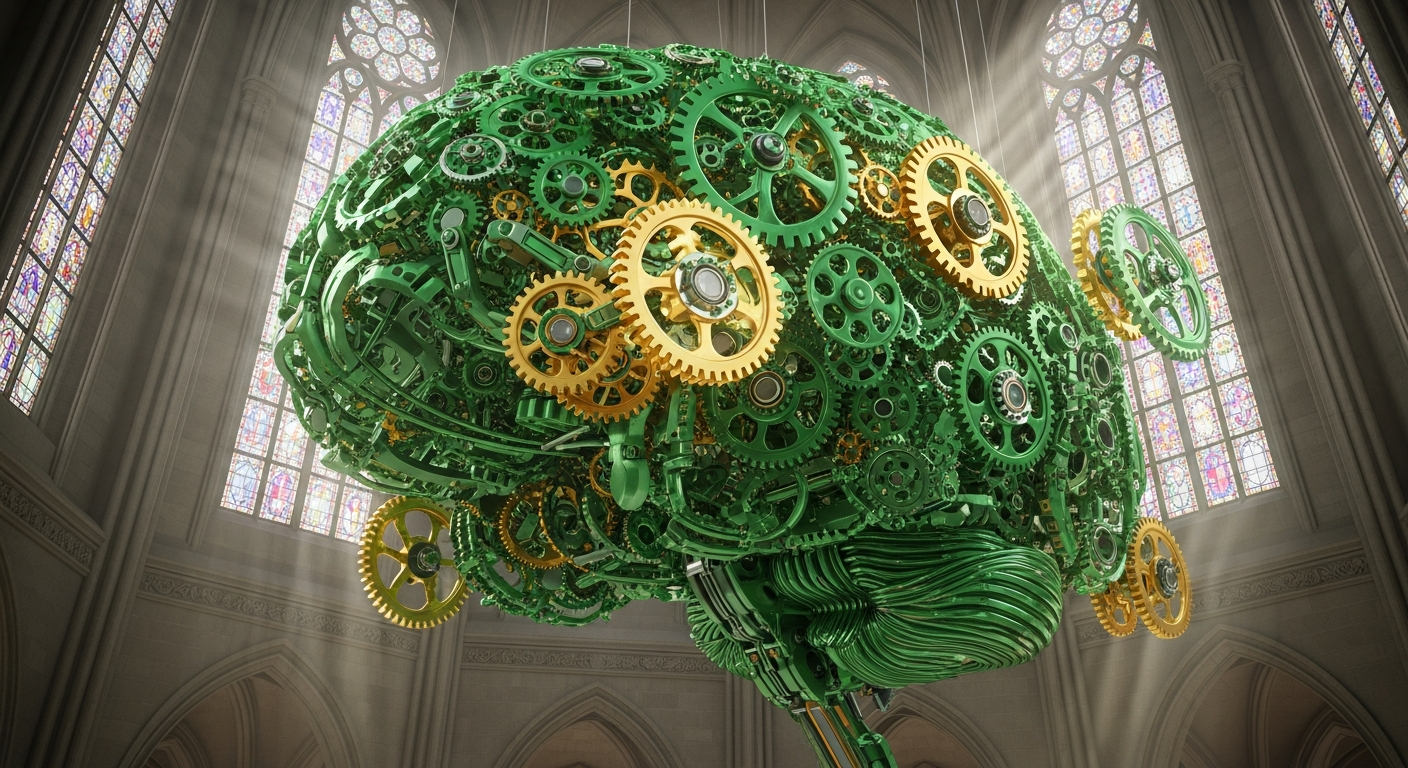 Nemotron 3 Super - a mechanical brain of interlocking gears