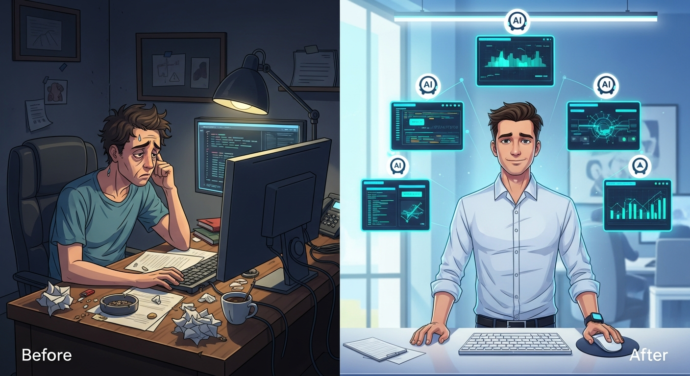 Before and after AI transformation in software development